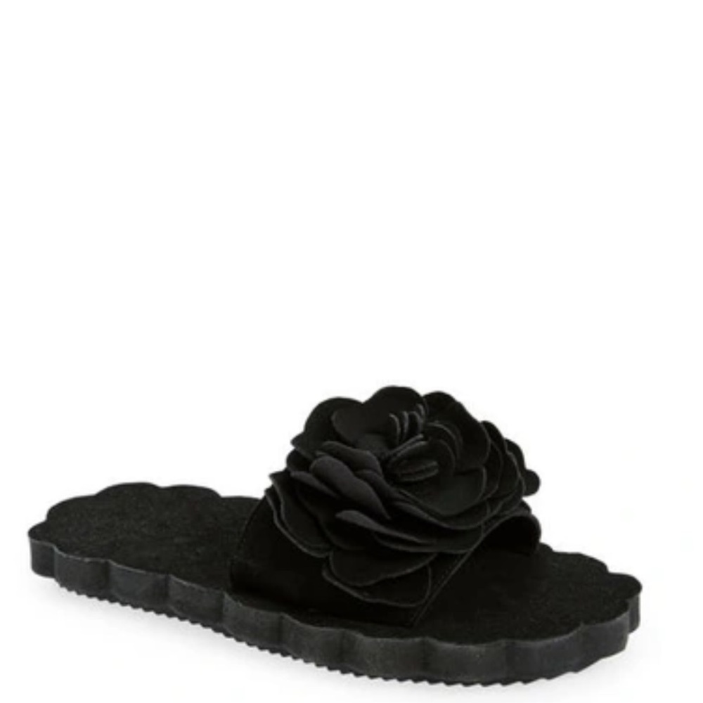 NEW Farm Rio Black Floral cloud Slide Sandals shoes women size 10